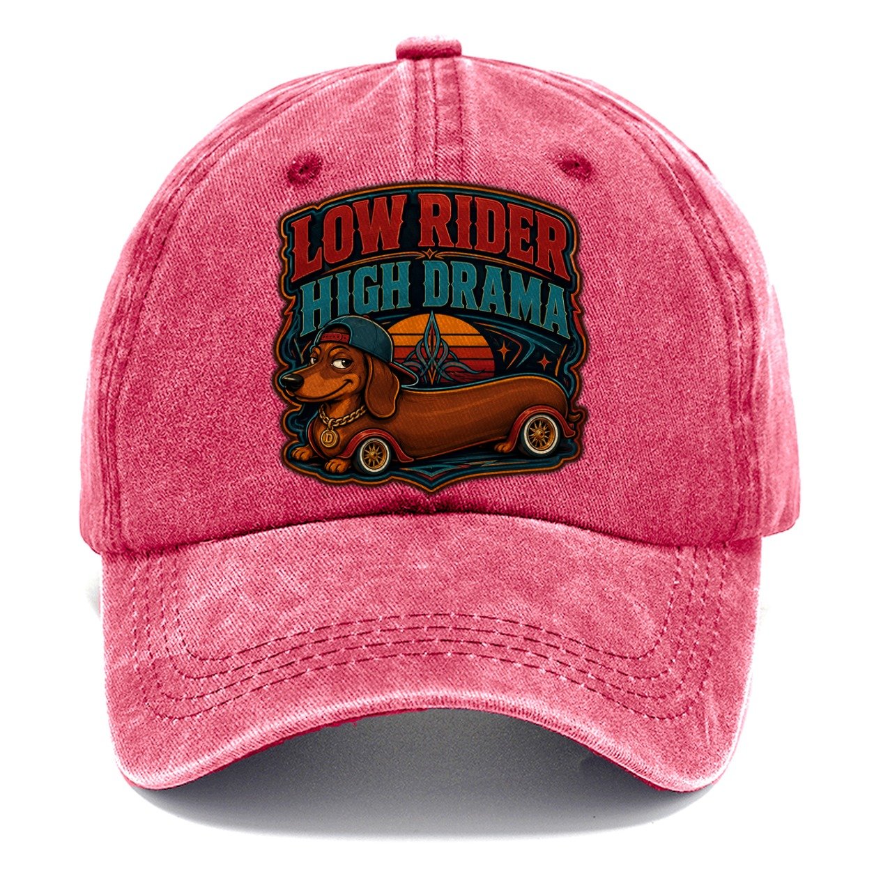 Low Rider High Drama Dachshund Classic Cap – Pomegranate Blush