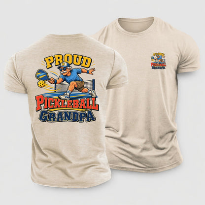 Proud Pickleball Grandpa Pickleball Life Cotton T-Shirt – Sand