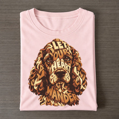 Spaniel Ear Wave Letter Sculpture Classic T-shirt – Pink