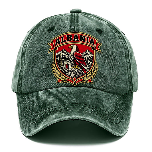 Albania Retro Badge Country Logos Classic Cap – Forest Mist