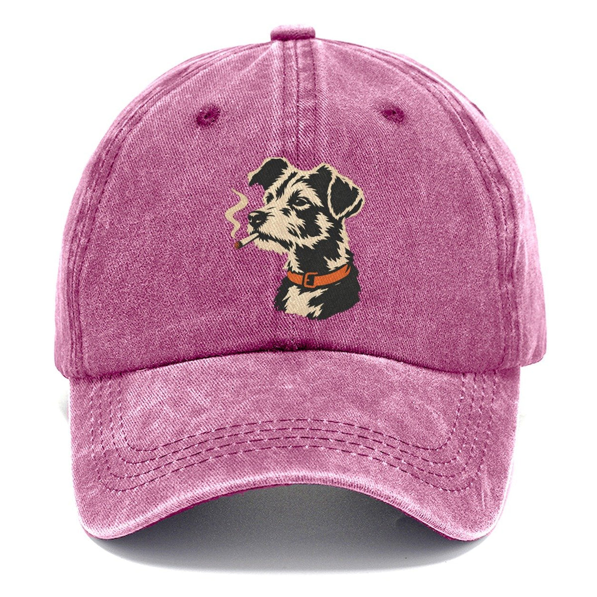 Smoking Terrier with Orange Collar Classic Cap – Dusty Rose
