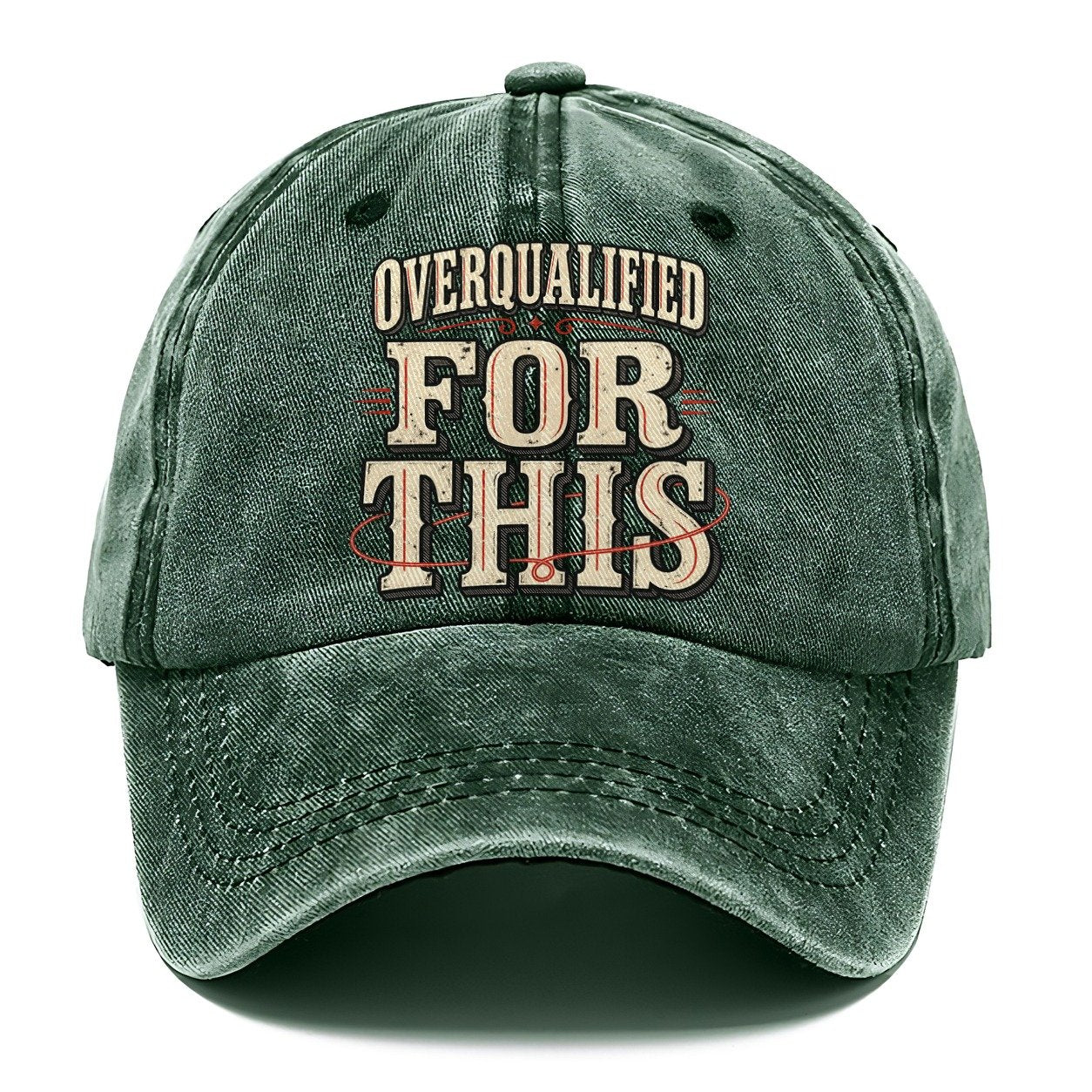 Overqualified For This American Wit Classic Cap – Forest Mist