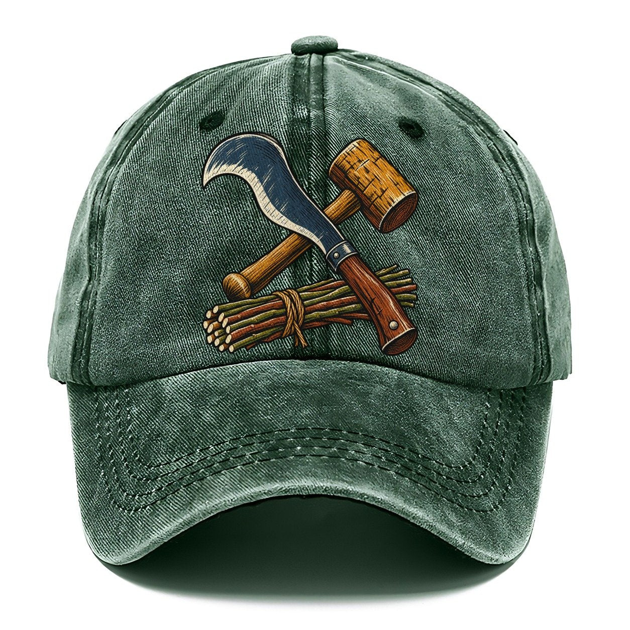 Hedgelayer Billhook Mallet And Hazel Rods Uk Culture Heritage Classic Cap – Forest Mist