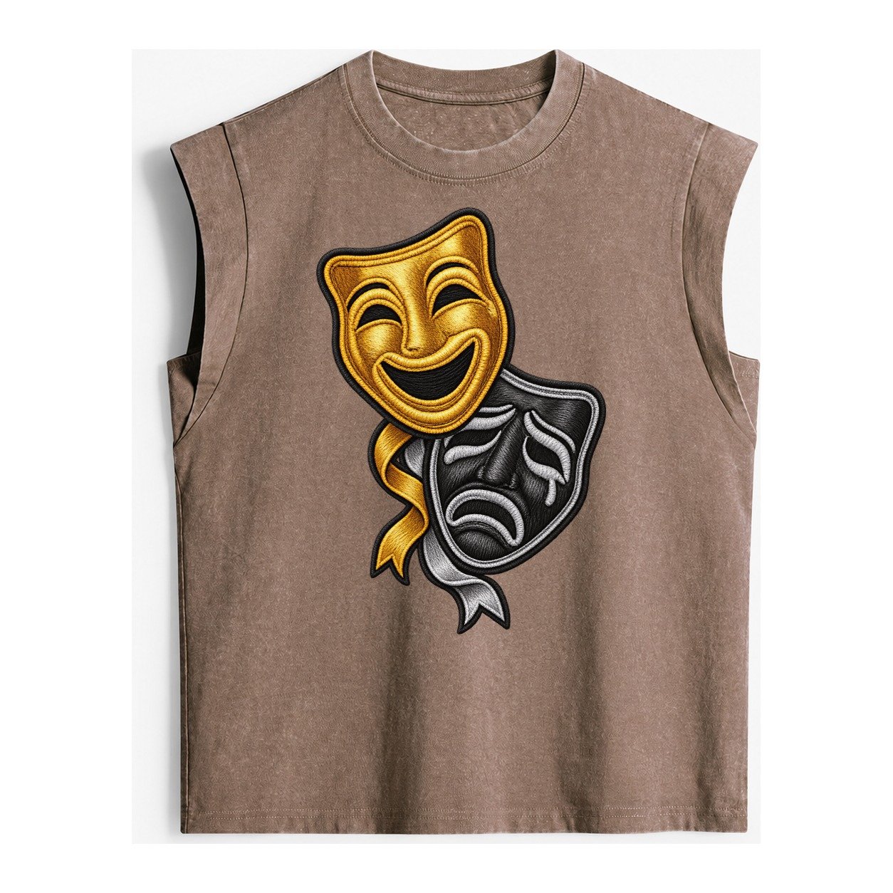 Broadway Masks Vintage Washed Tank – Brown