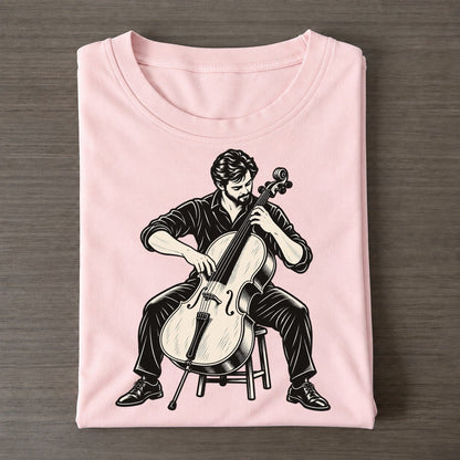 Cellist Pizzicato Phrase Global Music Ink Figures Classic T-shirt – Pink