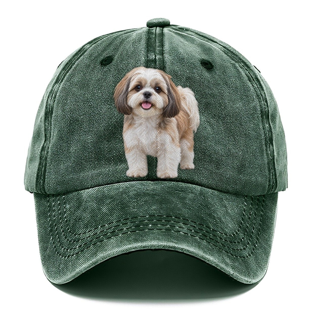 Shih Tzu Standing Top Breeds Classic Cap – Forest Mist