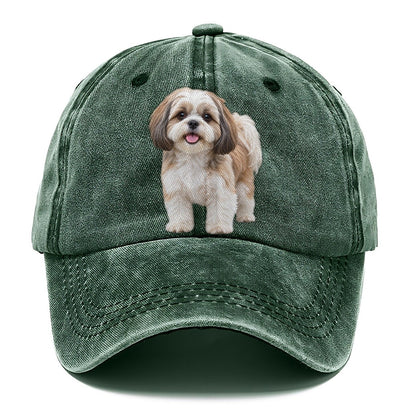 Shih Tzu Standing Top Breeds Classic Cap – Forest Mist