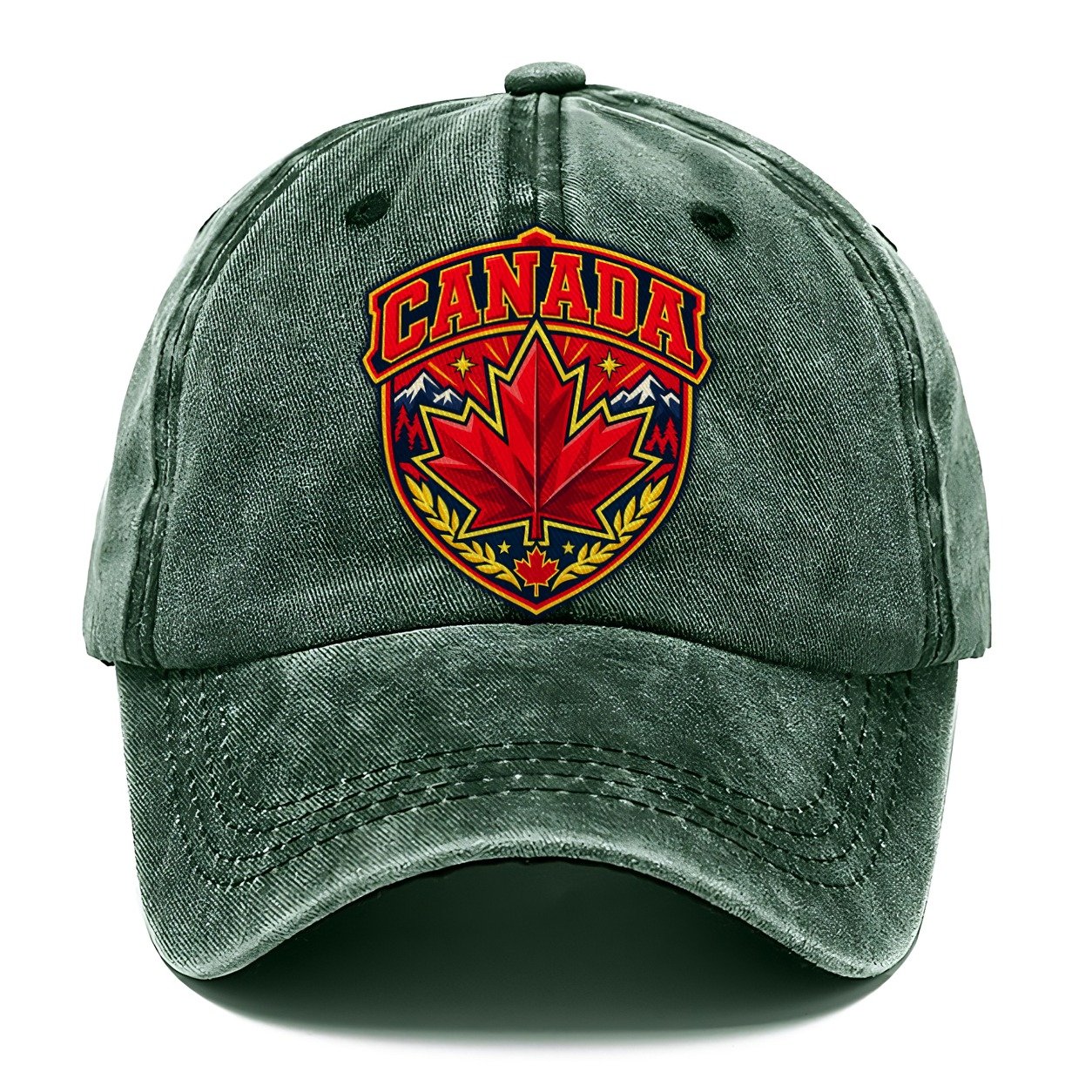 Canada Retro Badge Country Logos Classic Cap – Forest Mist