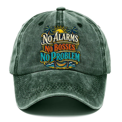 No Alarms No Bosses No Problem Retired Living Classic Cap – Forest Mist