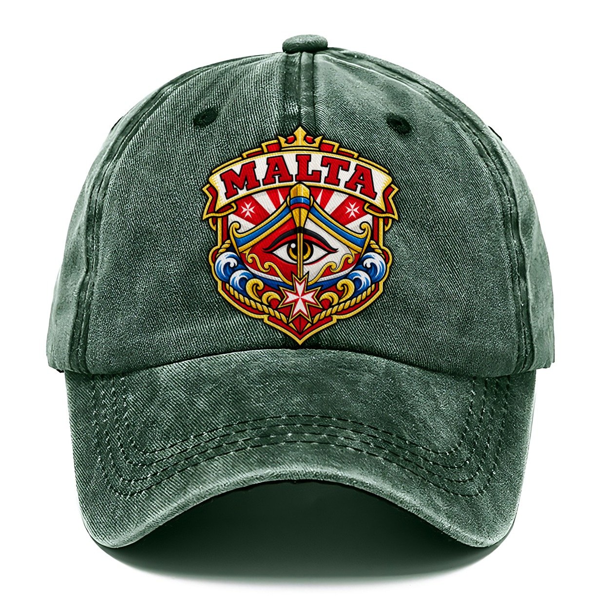 Malta Retro Badge Country Logos Classic Cap – Forest Mist