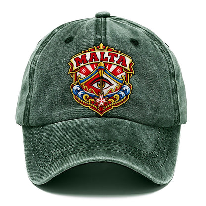 Malta Retro Badge Country Logos Classic Cap – Forest Mist