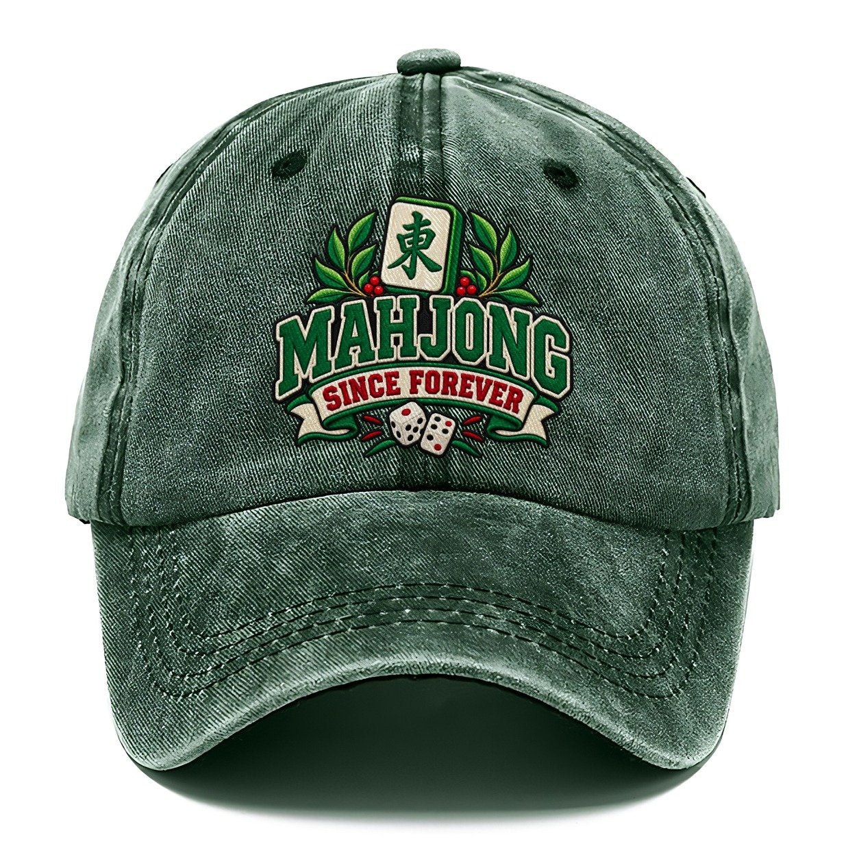 Mahjong Since Forever Mahjong Game Night Classic Cap – Forest Mist