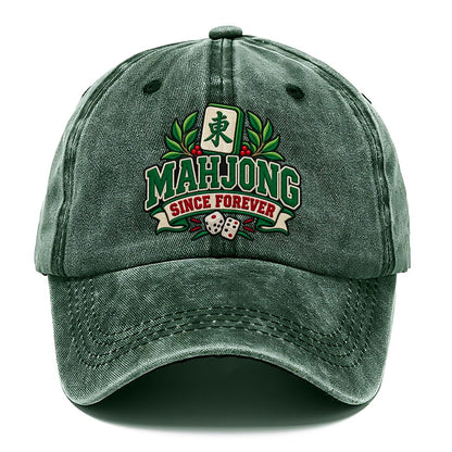 Mahjong Since Forever Mahjong Game Night Classic Cap – Forest Mist