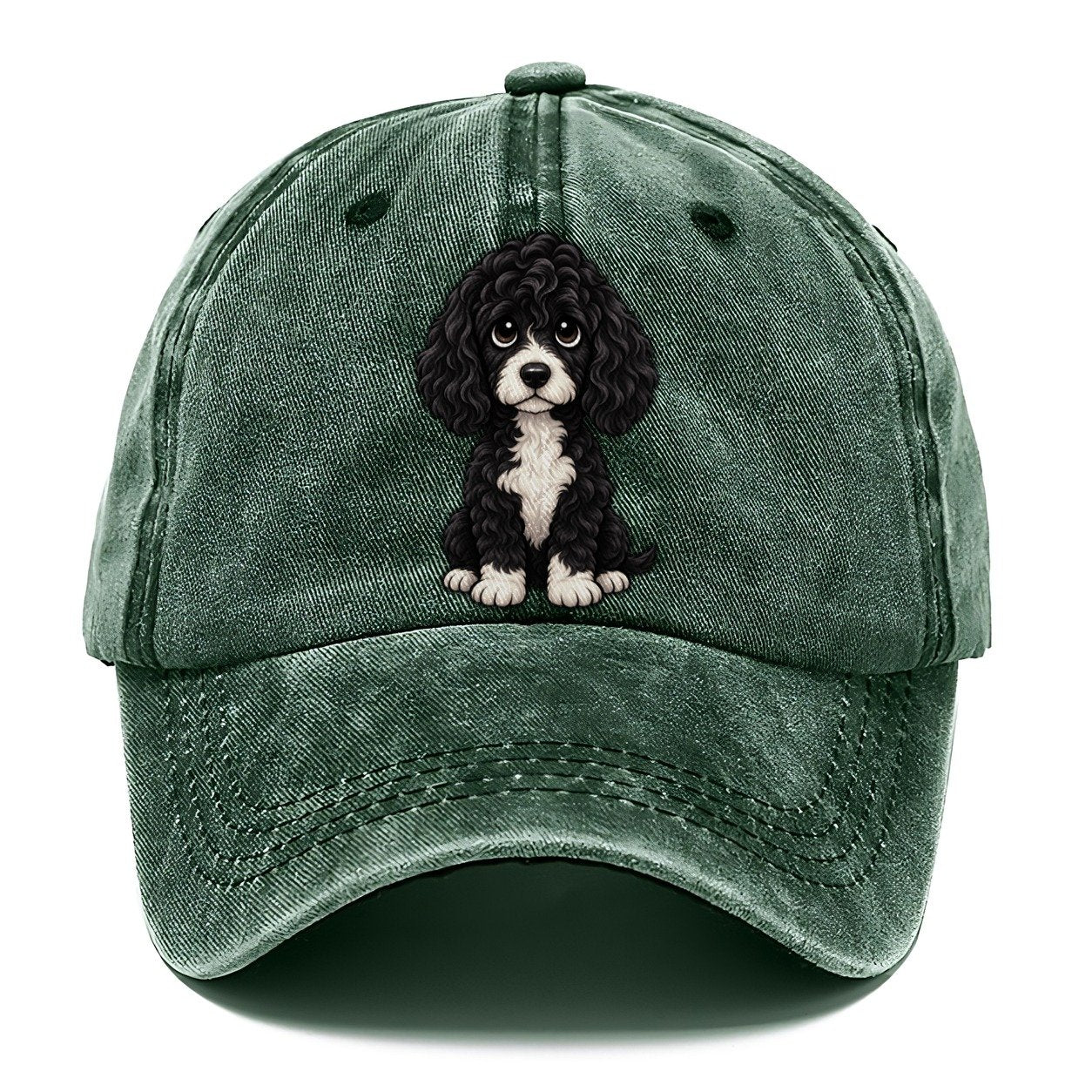 Portuguese Water Dog Sitting Sweetheart Classic Cap – Forest Mist