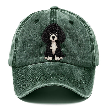 Portuguese Water Dog Sitting Sweetheart Classic Cap – Forest Mist