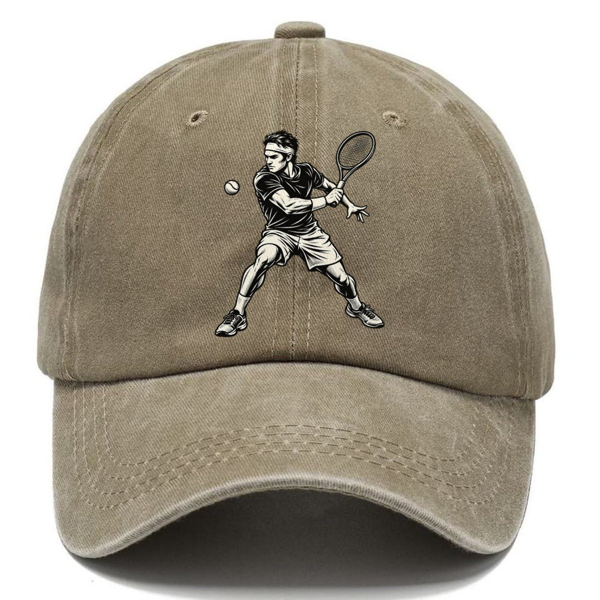 Tennis One Handed Backhand Global Sports Ink Figures Classic Cap – Warm Sand