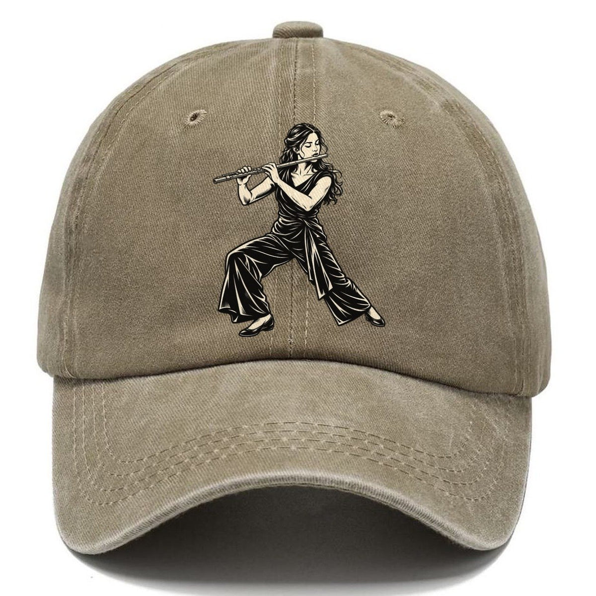 Flutist Floating Melody Global Music Ink Figures Classic Cap – Warm Sand