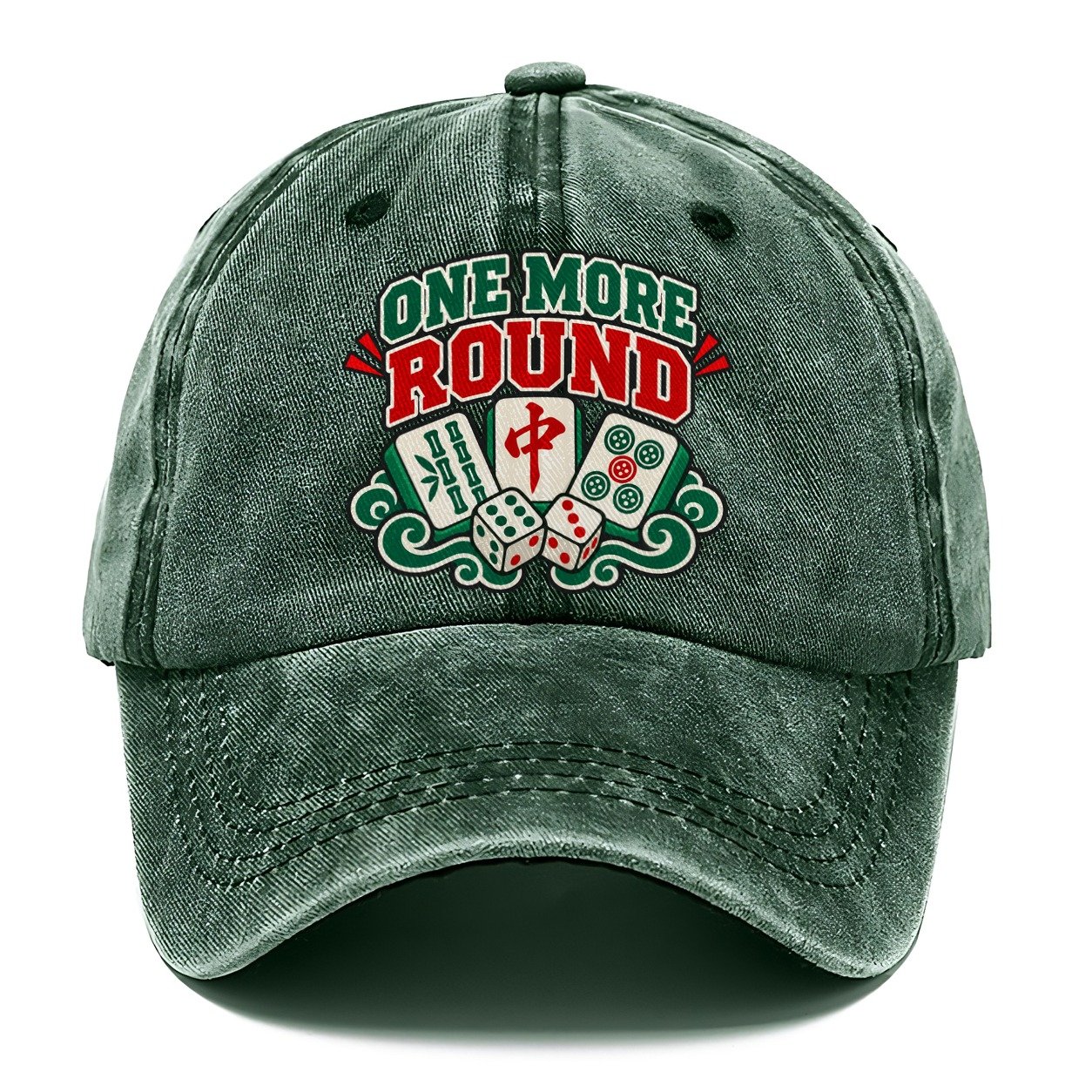 One More Round Mahjong Game Night Classic Cap – Forest Mist