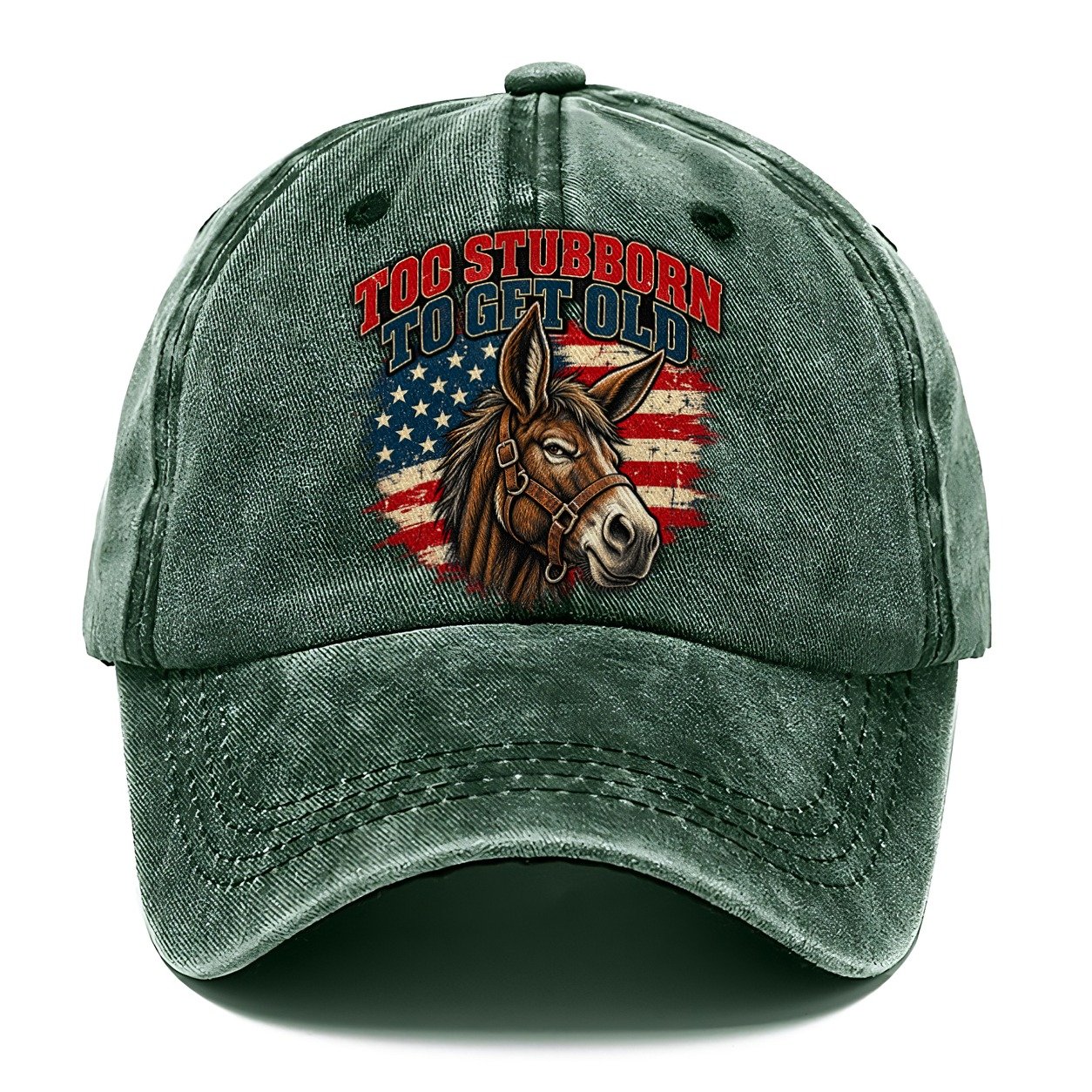 Too Stubborn To Get Old Old Man Strong Classic Cap – Forest Mist