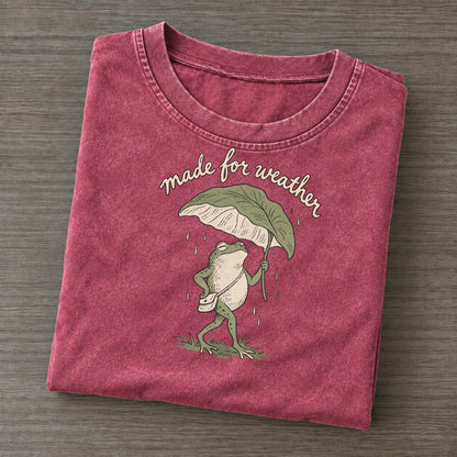 Leaf Umbrella Pond Folk Vintage T-shirt – Raspberry