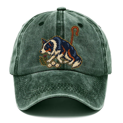 Shepherd Crook Sheepdog And Wool Sprig Uk Culture Heritage Classic Cap – Forest Mist