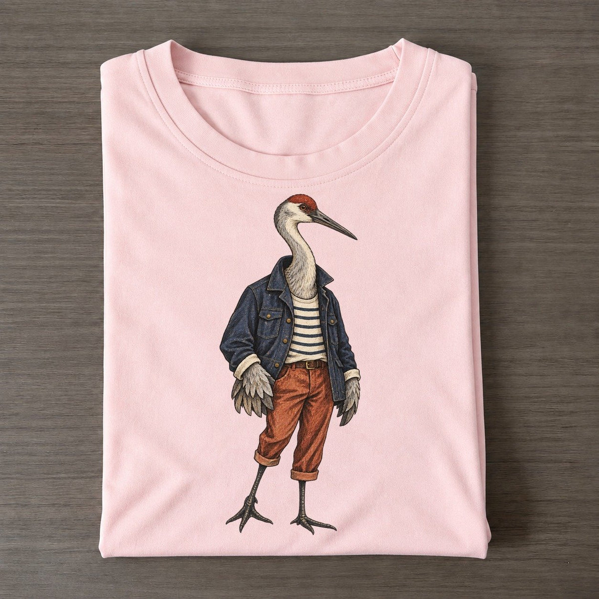 Sandhill Crane Wardrobe Portrait Wild Wardrobe Portraits Classic T-shirt – Pink