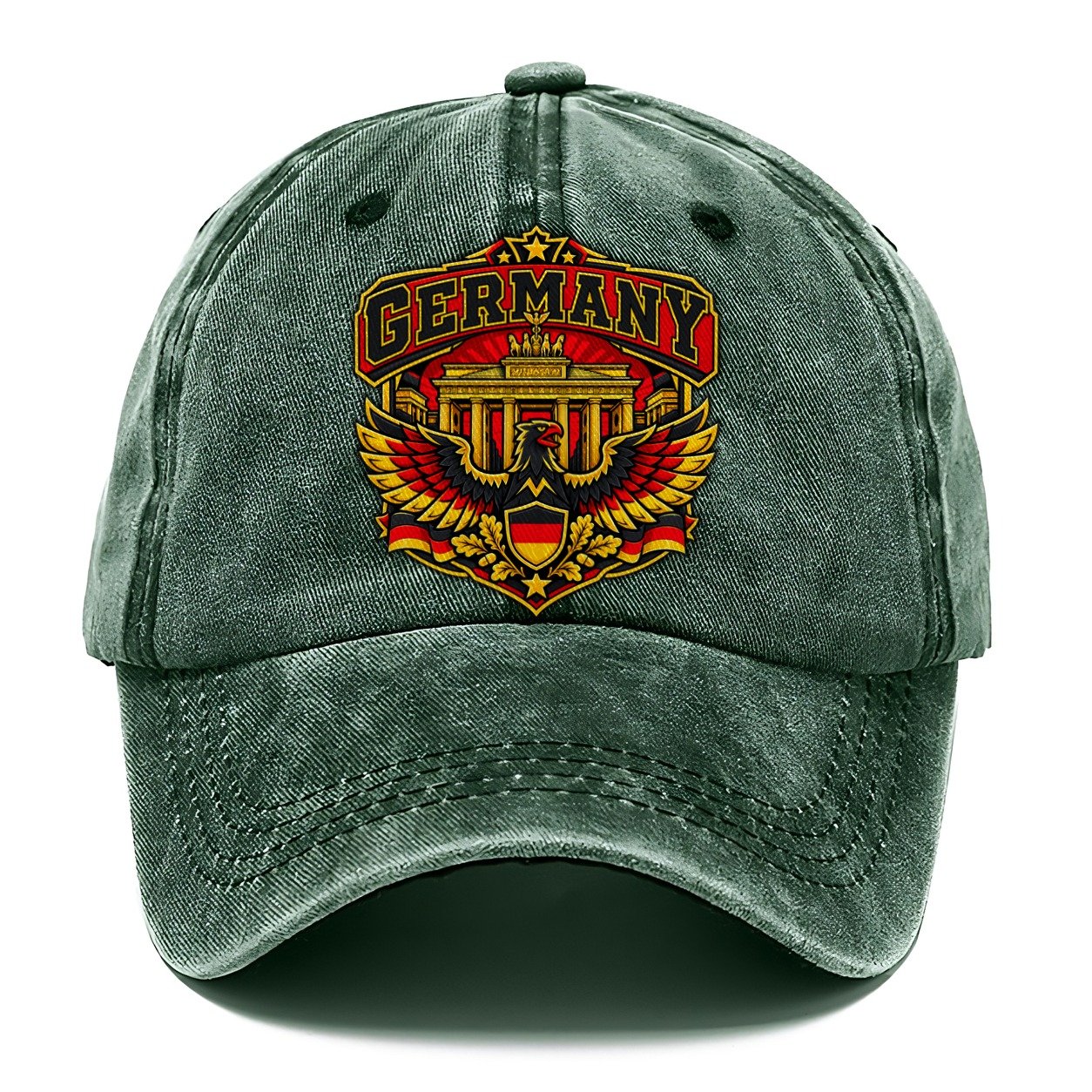 Germany Retro Badge Country Logos Classic Cap – Forest Mist
