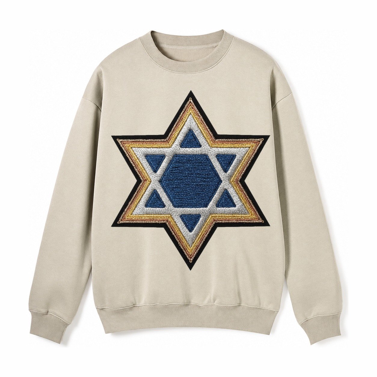 Star Of David Fleece Sweatshirt – Light Khaki