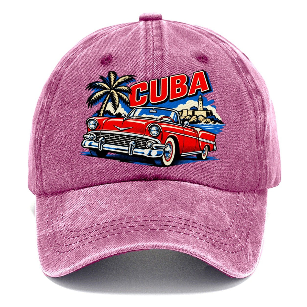 Cuba Pop Art Badge Classic Cap – Dusty Rose
