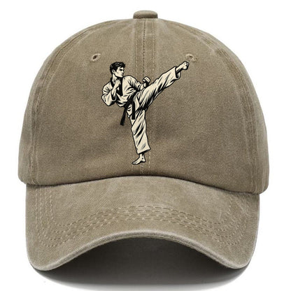 Taekwondo Roundhouse Kick Global Sports Ink Figures Classic Cap – Warm Sand