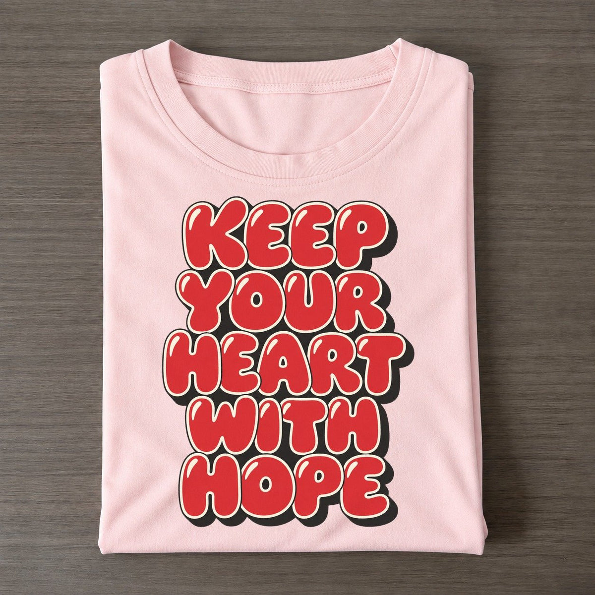 Keep Your Heart With Hope Sunday Puff Classic T-shirt – Pink