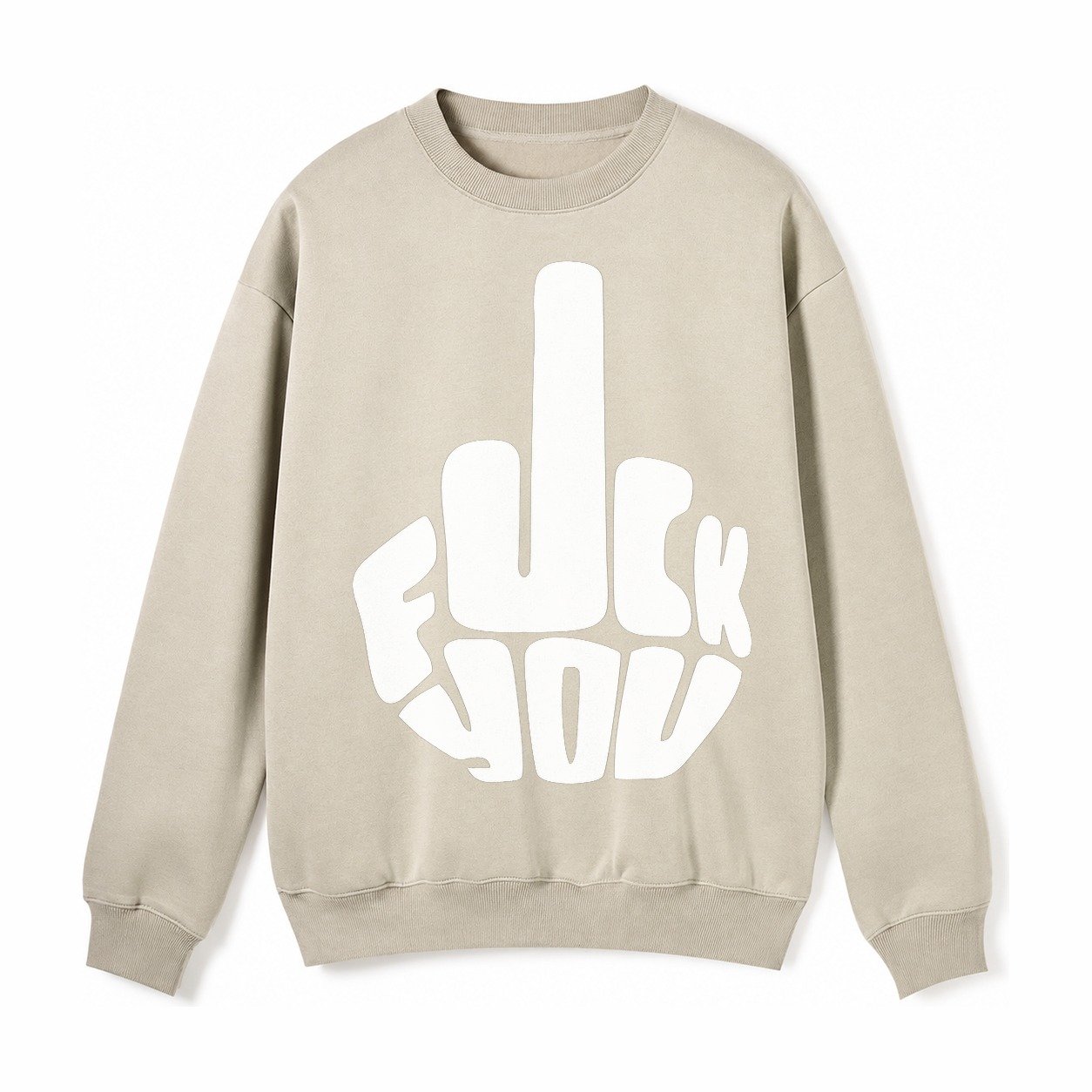 Fuck You Fleece Sweatshirt – Light Khaki