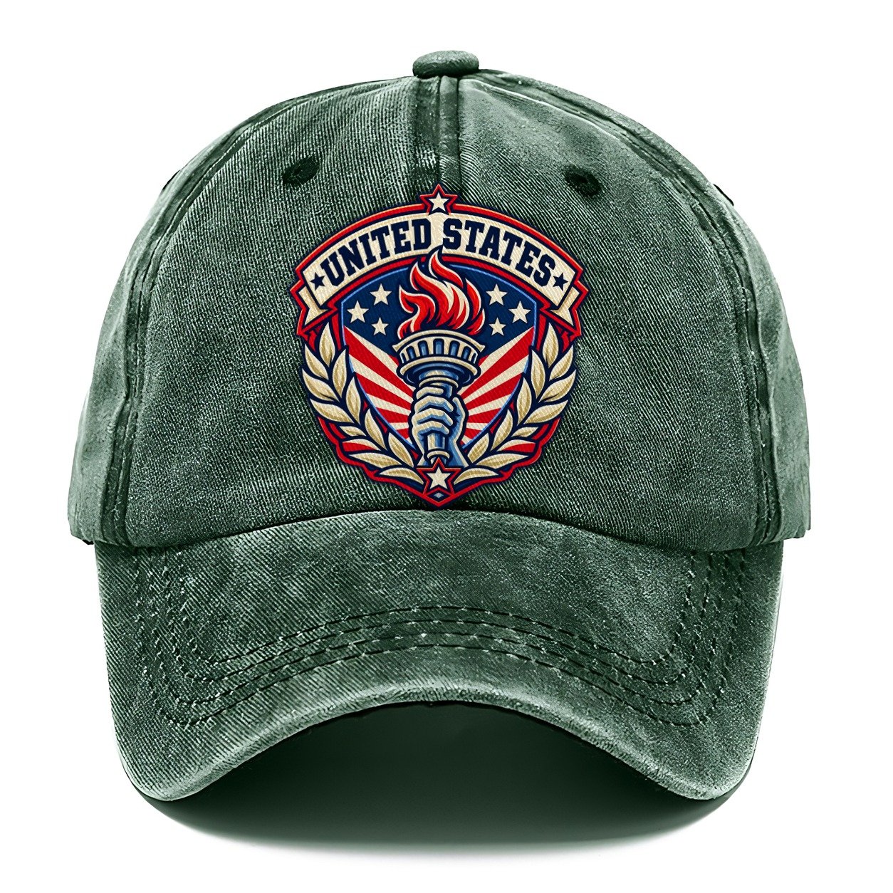 United States Retro Badge Country Logos Classic Cap – Forest Mist