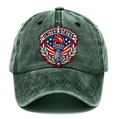 United States Retro Badge Country Logos Classic Cap – Forest Mist