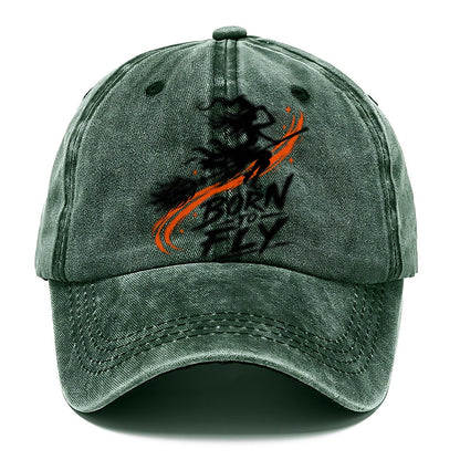 Born To Fly Slogan Witch Magic Classic Cap – Forest Mist