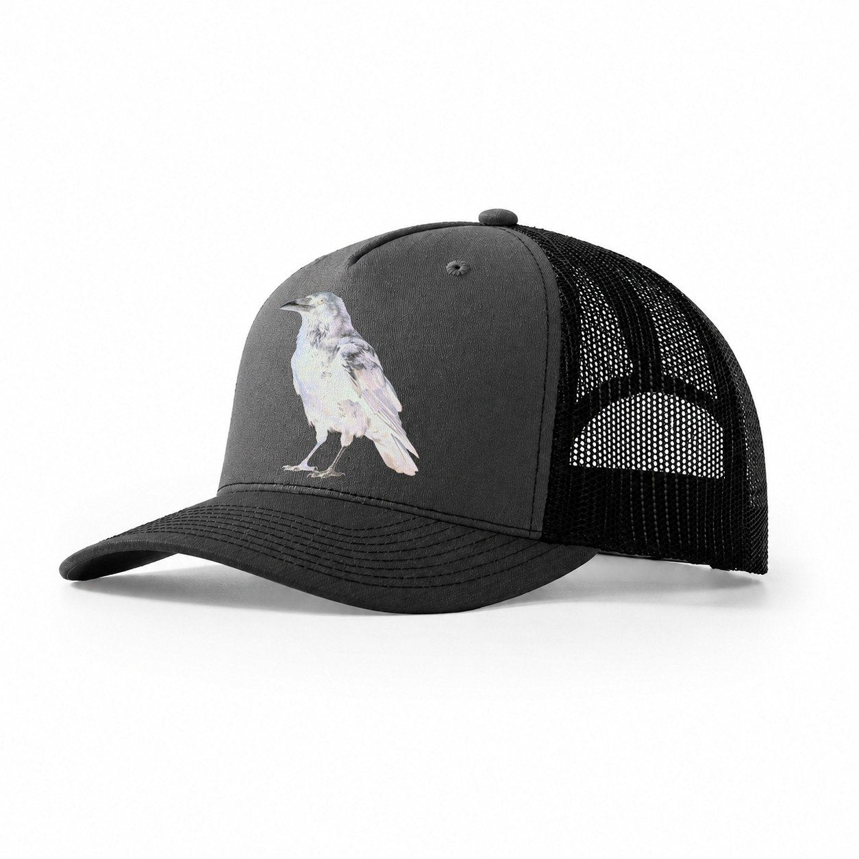 Raven Trucker Hat – Dark Grey Black