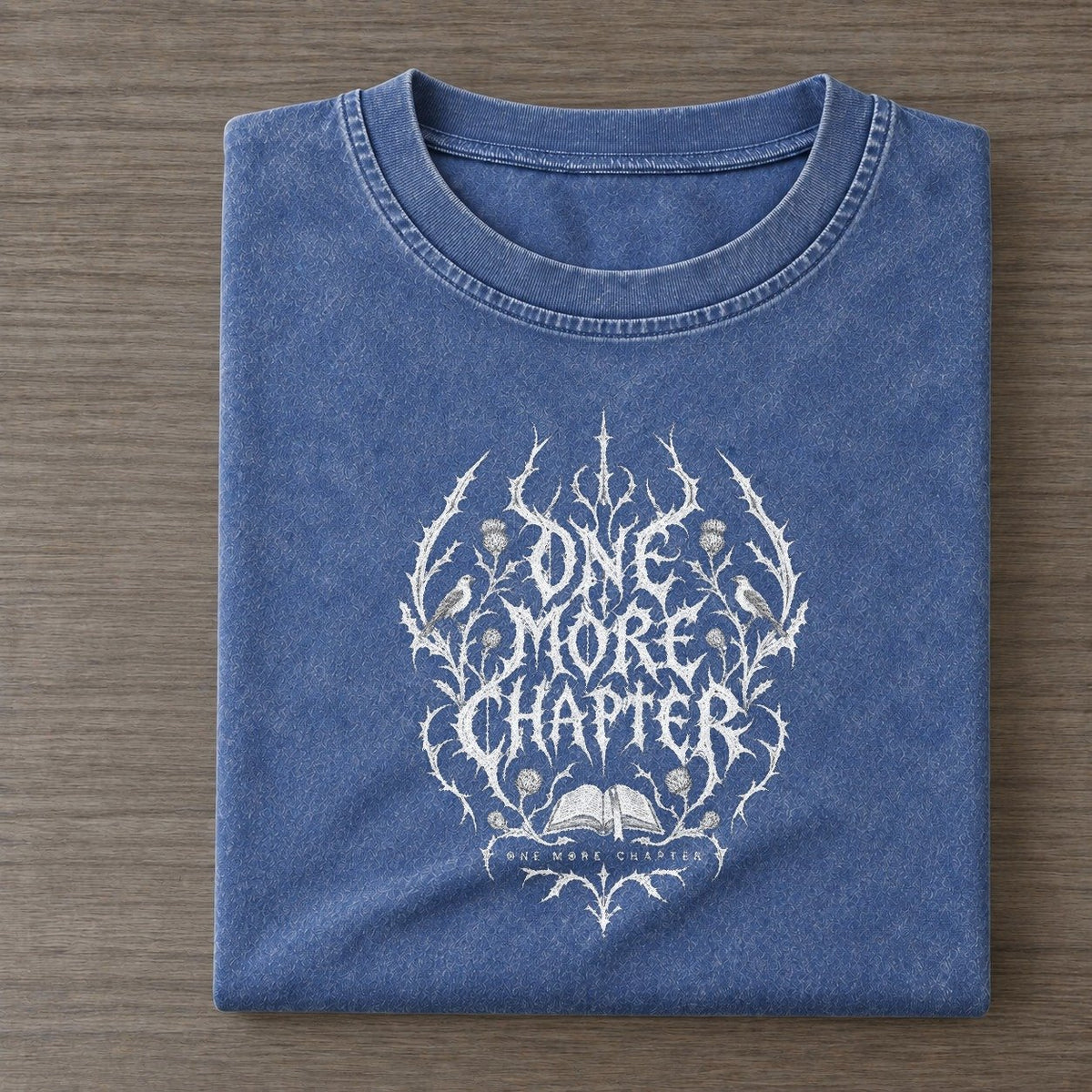 One More Chapter Unreadable Feelings Vintage T-shirt – Washed Blue