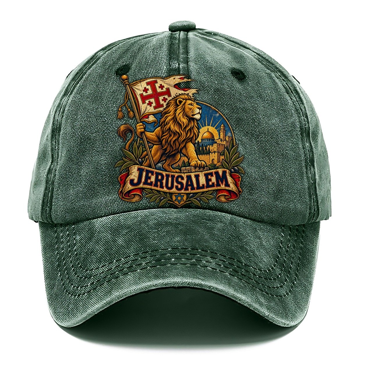 Lion With Jerusalem Banner Jerusalem Classic Cap – Forest Mist
