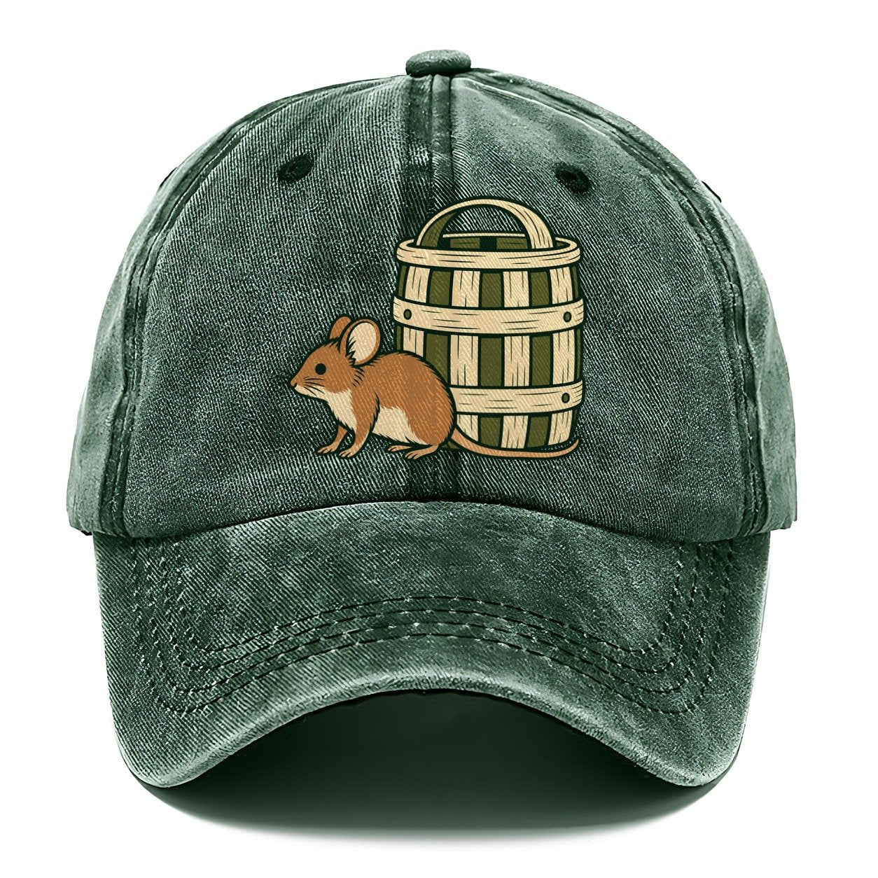 Field Mouse And Basket Foraging And Mycology Classic Cap – Forest Mist