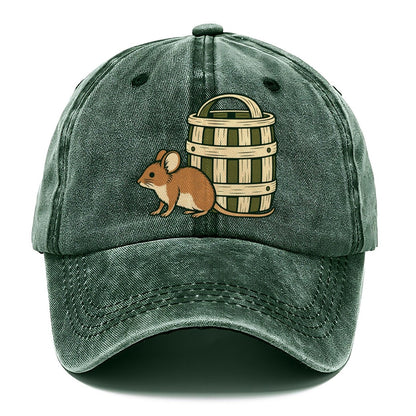 Field Mouse And Basket Foraging And Mycology Classic Cap – Forest Mist
