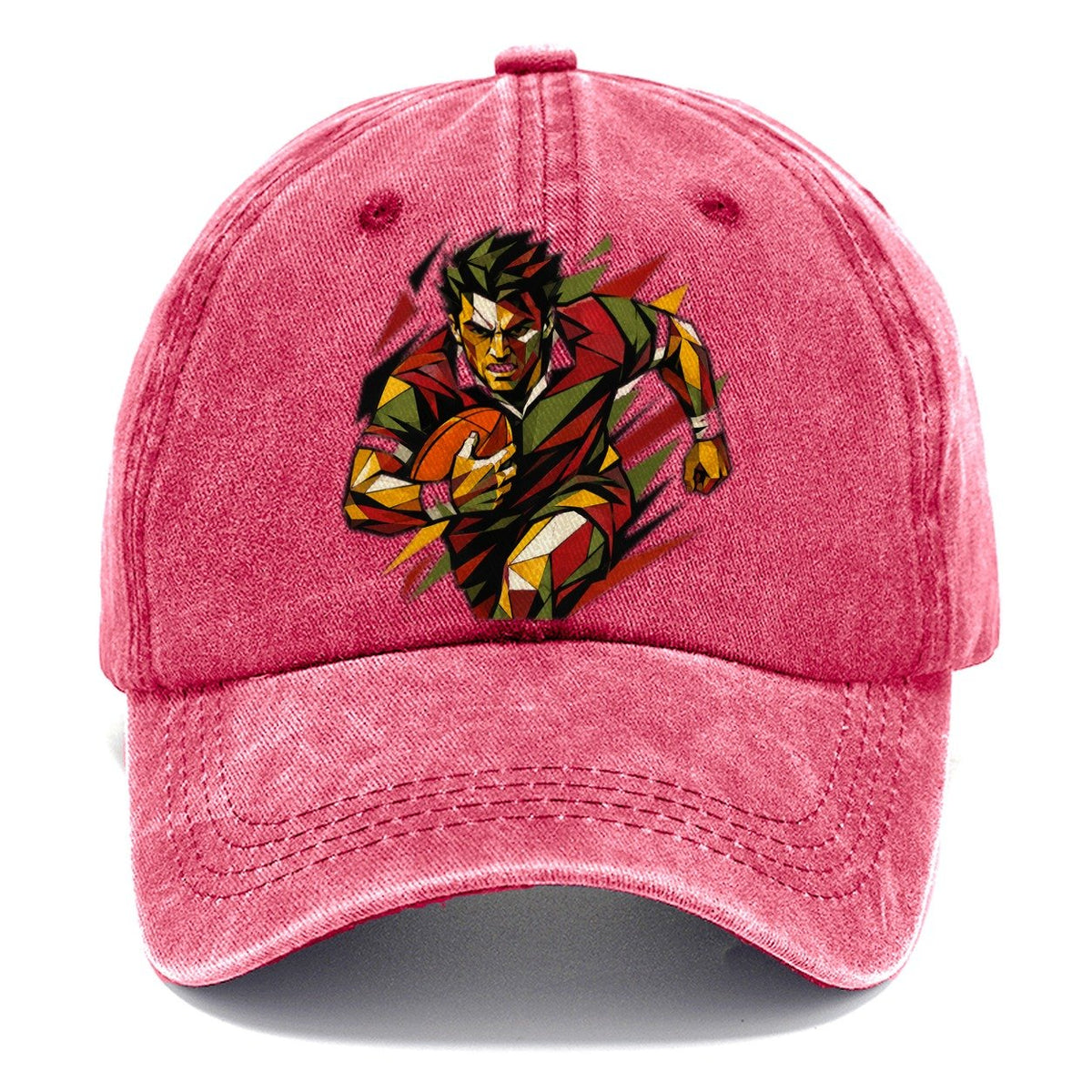 Rugby Player Carrying Ball Classic Cap – Pomegranate Blush