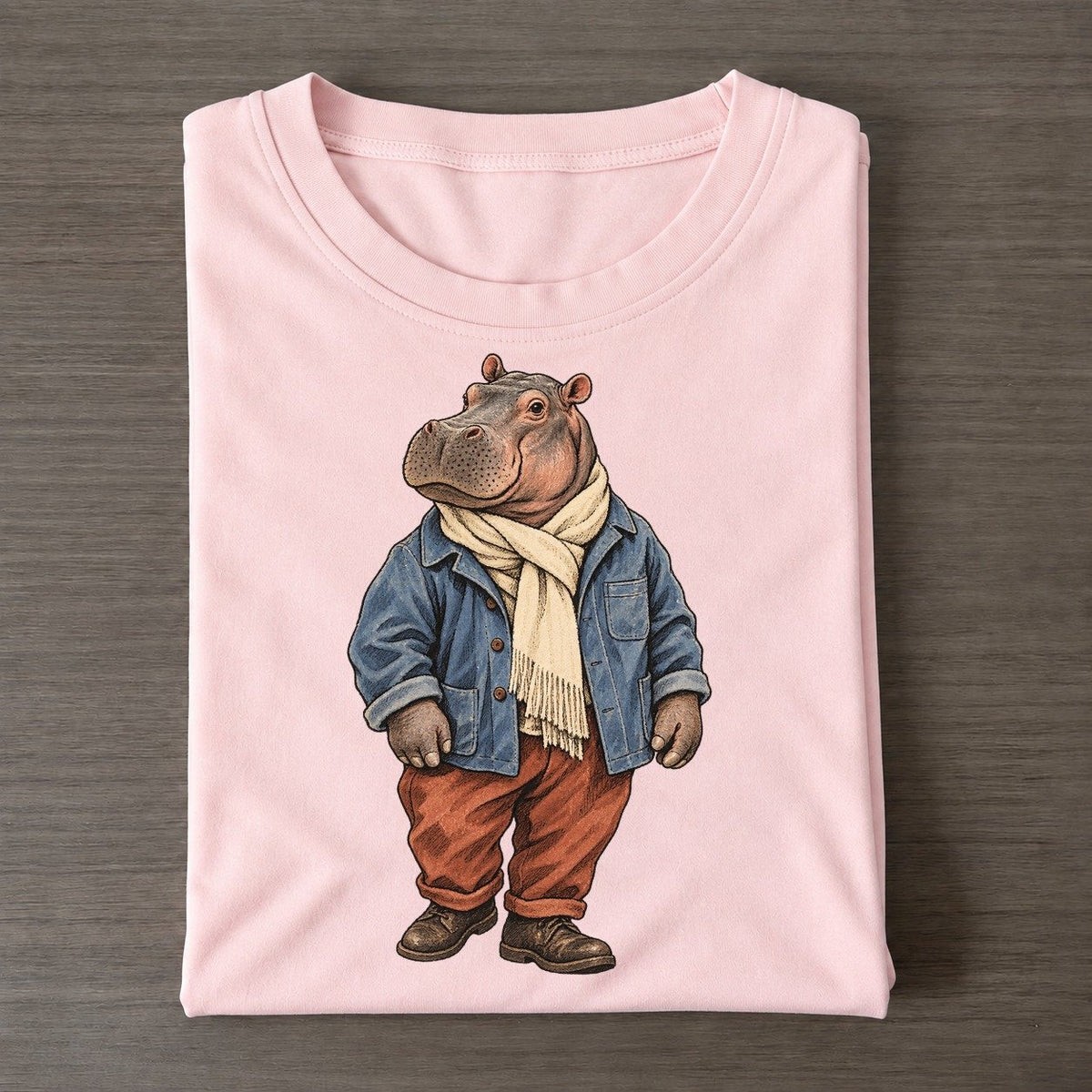 Hippopotamus Wardrobe Portrait Wild Wardrobe Portraits Classic T-shirt – Pink