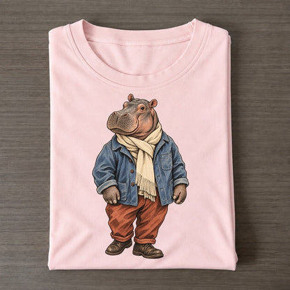 Hippopotamus Wardrobe Portrait Wild Wardrobe Portraits Classic T-shirt – Pink