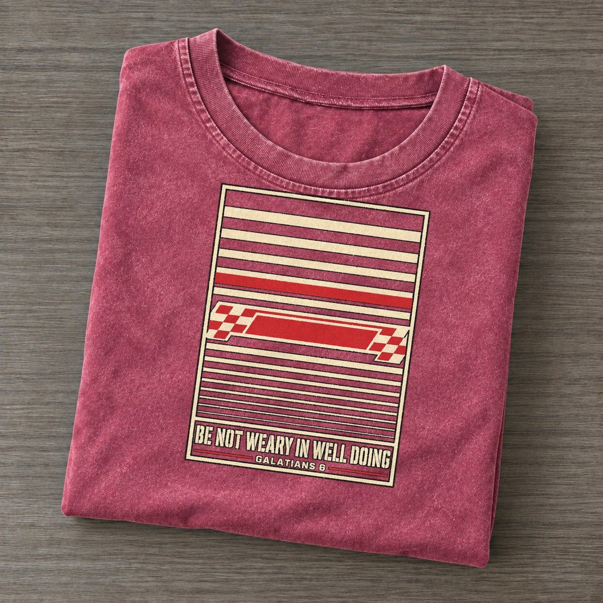 Be Not Weary In Well Doing Pit Board Parables Vintage T-shirt – Raspberry