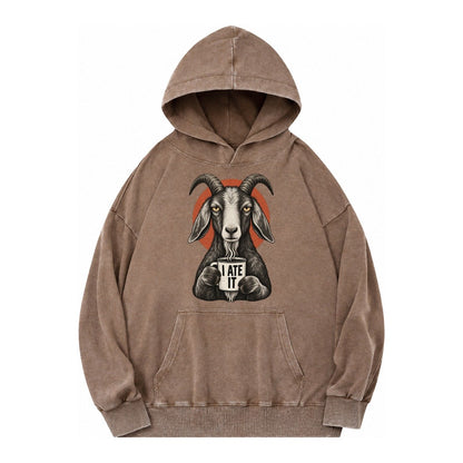 Goat Mug Truths Vintage Washed Hoodie – Brown