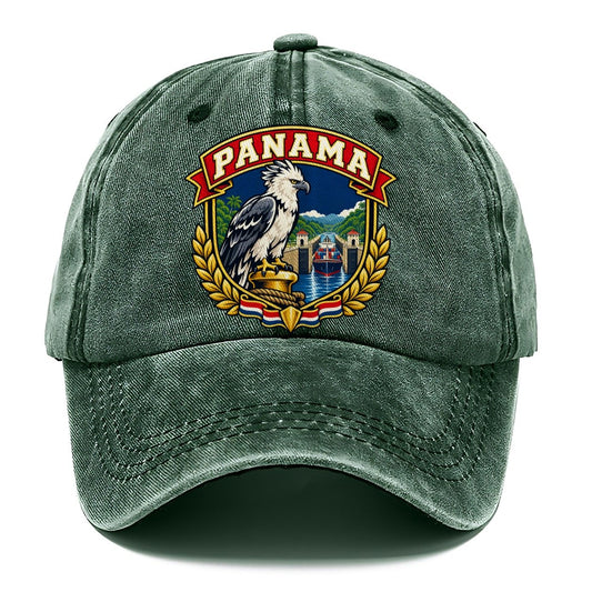 Panama Retro Badge Country Logos Classic Cap – Forest Mist