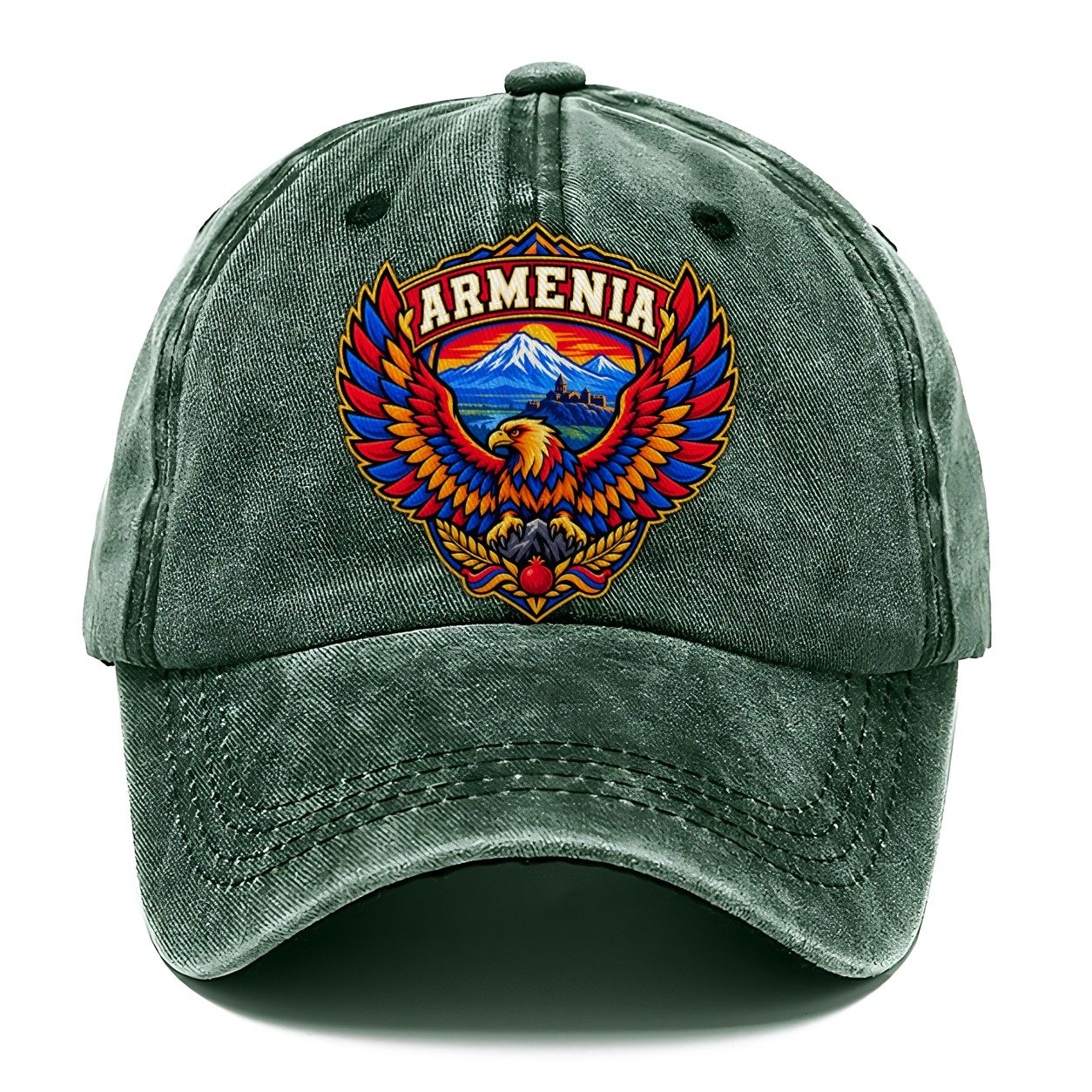 Armenia Retro Badge Country Logos Classic Cap – Forest Mist
