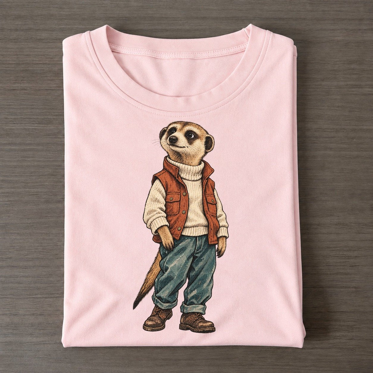 Meerkat Wardrobe Portrait Wild Wardrobe Portraits Classic T-shirt – Pink