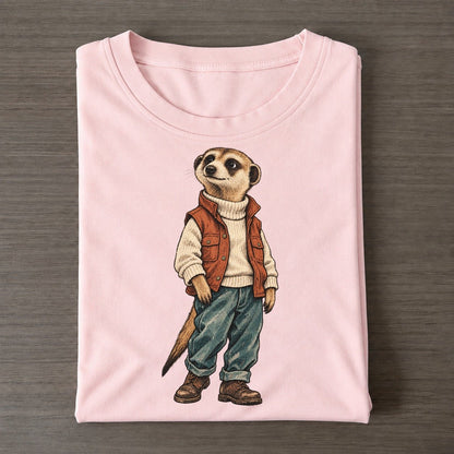 Meerkat Wardrobe Portrait Wild Wardrobe Portraits Classic T-shirt – Pink