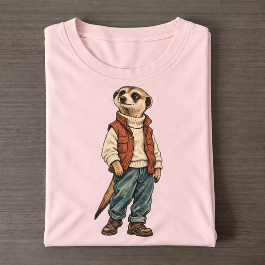 Meerkat Wardrobe Portrait Wild Wardrobe Portraits Classic T-shirt – Pink